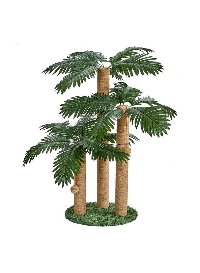 LEMONDA 31.5Inch Cat Scratching Post,Cat Scratcher Tree with 3 Scratching Poles & 2 Interactive Dangling Balls,Cats Scratching Posts for Indoor Kitten & Adult Cats - Image 2