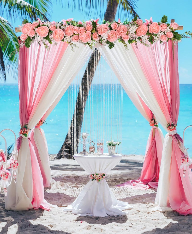 DearHouse 2Pack Artificial Peony Flower Garland - Silk Peony Garland with Pink Flowers for Wedding Party Table Decoration,6ft/Strand - Image 3