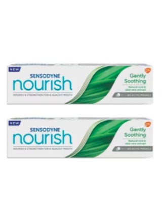 2 Pieces Of Sensodyne Nourish Toothpaste Gently Soothing with Natural Mint Extract and Aloe Vera, 75 ml