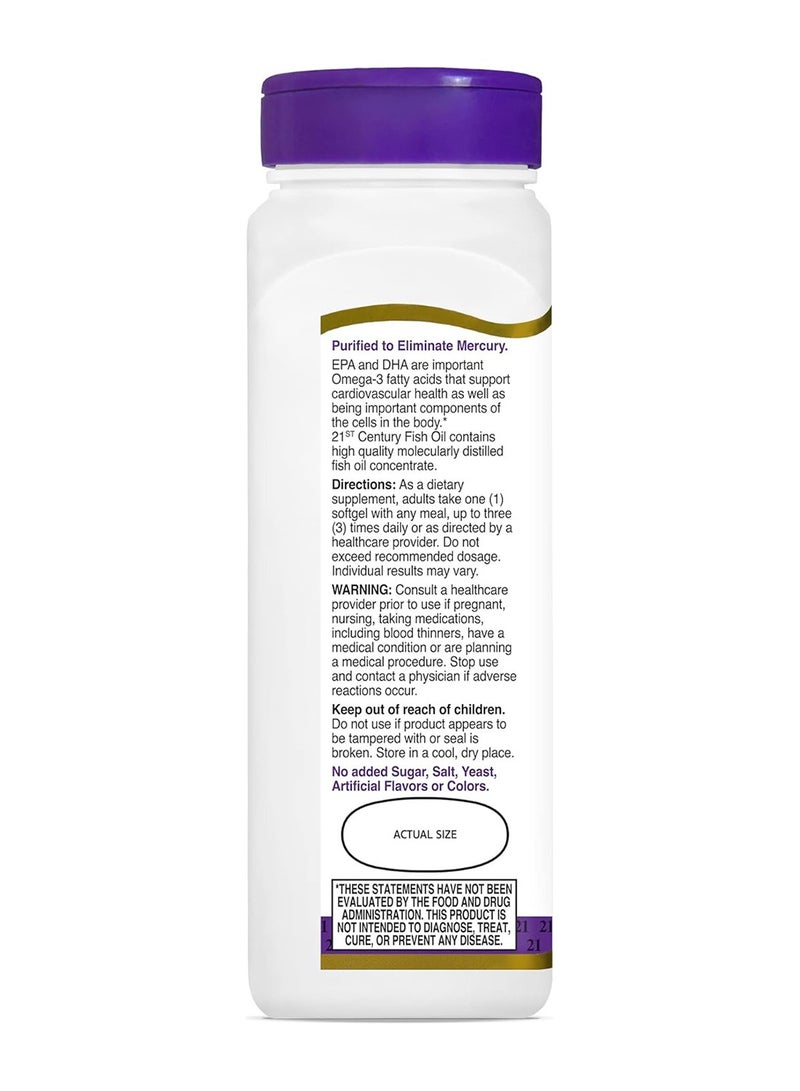 21st Century Fish Oil Omega 3 Dietary Supplement 1200 Mg - 90 Softgels - Image 3