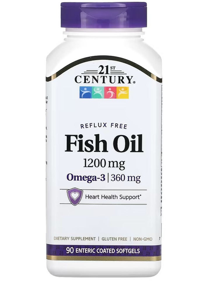 21st Century Fish Oil Omega 3 Dietary Supplement 1200 Mg - 90 Softgels - Image 1