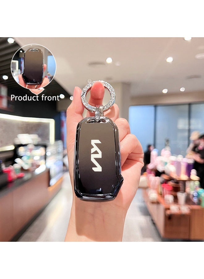 KIA Premium Car Key Fob Protective Cover for Kia K3 K4 K5 KX3 KX5 K2 2021 - Blue D Style with Keychain Strap - Image 1
