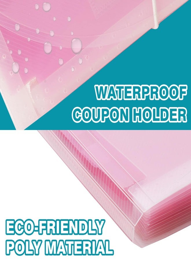 H4D Small Expanding File Folder Accordion File Organizer Wallet Case for Coupon Receipt Storage, Pink - Image 5