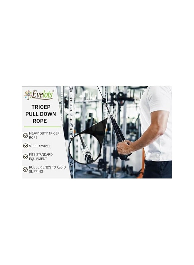 Generic Tricep Rope Cable Fitness Machine Attachment-Pull Down Workout Rope with Steel Carabiner/Home Exercise Gym strengthen your triceps, biceps, back, shoulders and abs.  - Image 4