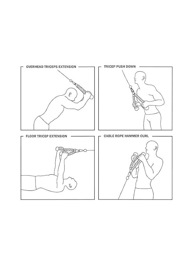 Generic Tricep Rope Cable Fitness Machine Attachment-Pull Down Workout Rope with Steel Carabiner/Home Exercise Gym strengthen your triceps, biceps, back, shoulders and abs.  - Image 5