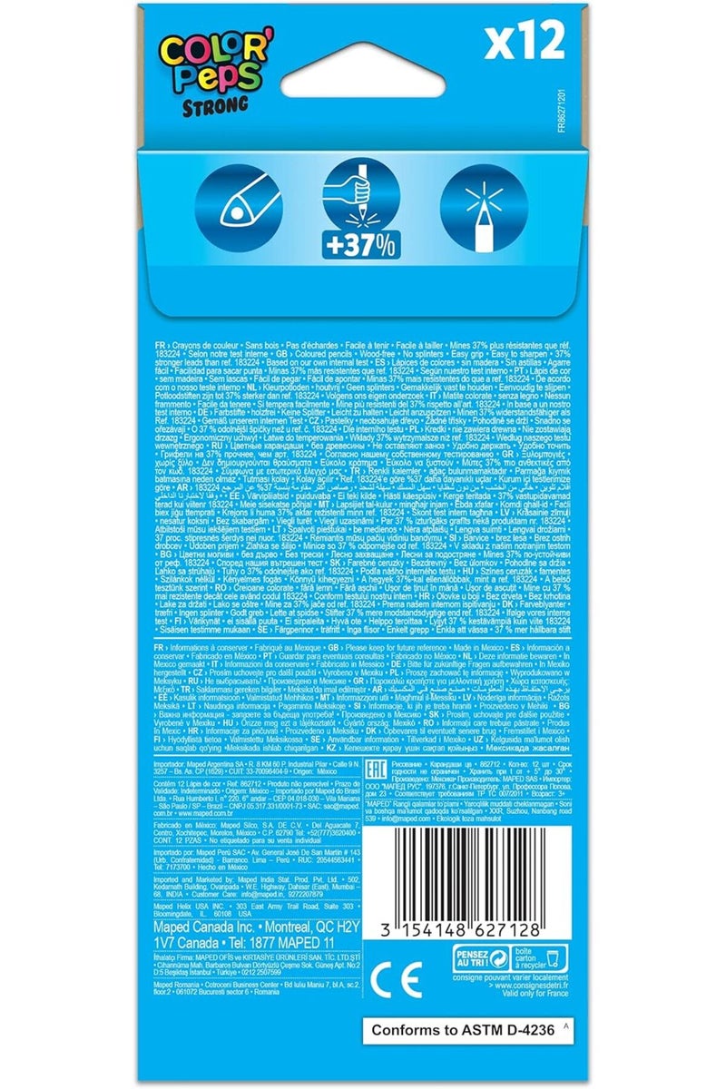 Maped Color Peps Strong Colouring Pencils (Pack of 12) - Image 1