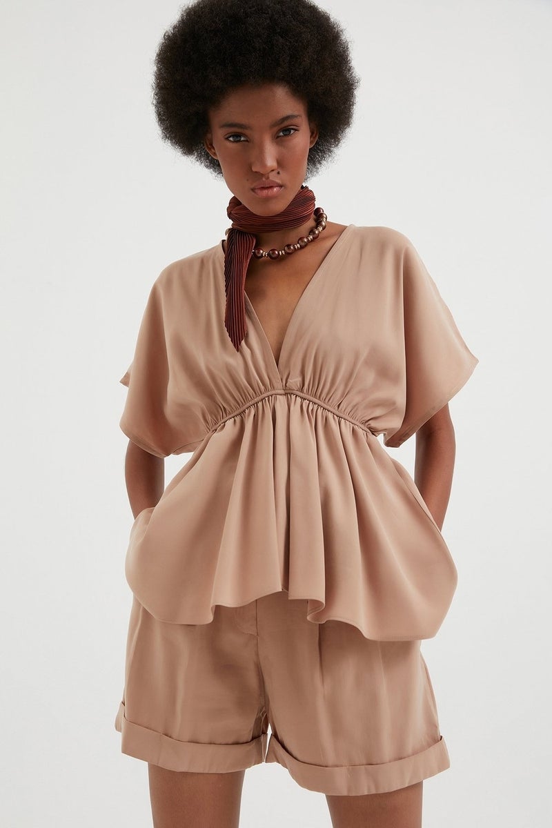 Açelya Okcu Azalea Okcu Tencel Belted Shorts  - Image 1