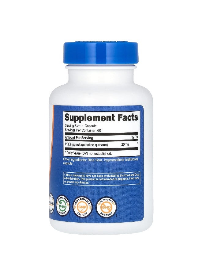 Nutricost, PQQ, 20 mg, 60 Capsules (Packaging may vary) - Image 2