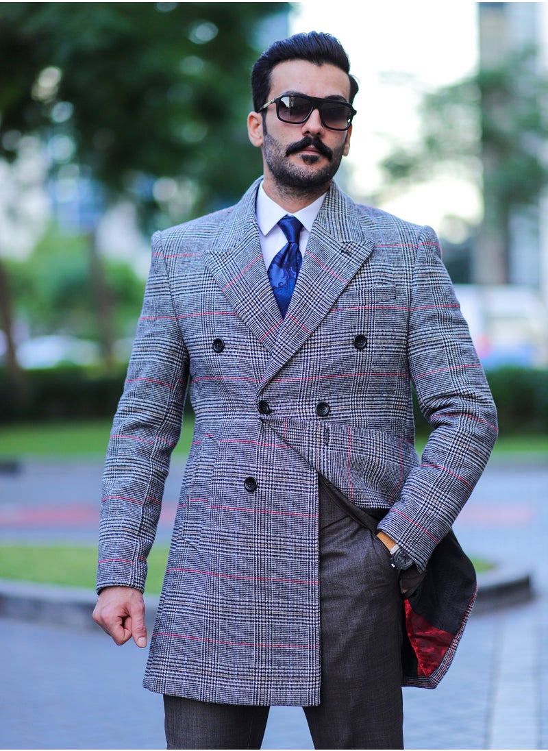 Levantino - Levantino Long  Checkes Overcoat - Image 1