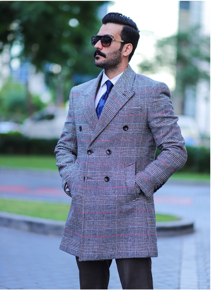Levantino - Levantino Long  Checkes Overcoat - Image 1
