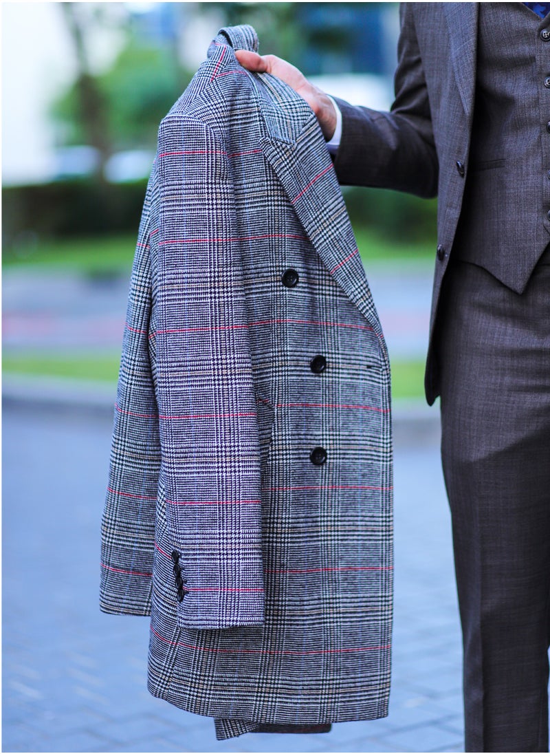 Levantino - Levantino Long  Checkes Overcoat - Image 1