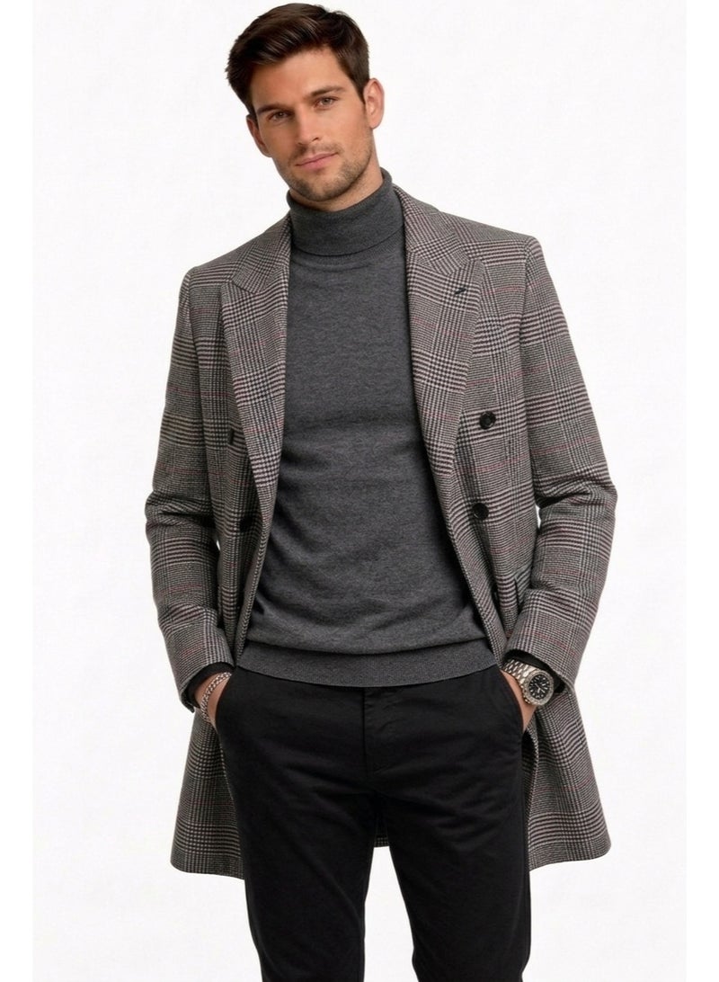 Levantino Long  Checkes Overcoat