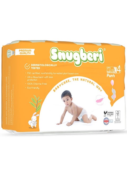 Premium Eco-Friendly Chlorine Free Feather Soft Printed Diapers Made Of Natural Wood Pulp With Wetness Indicator Diaper Pants Size 4 Large 7-12 Kg 24'S
