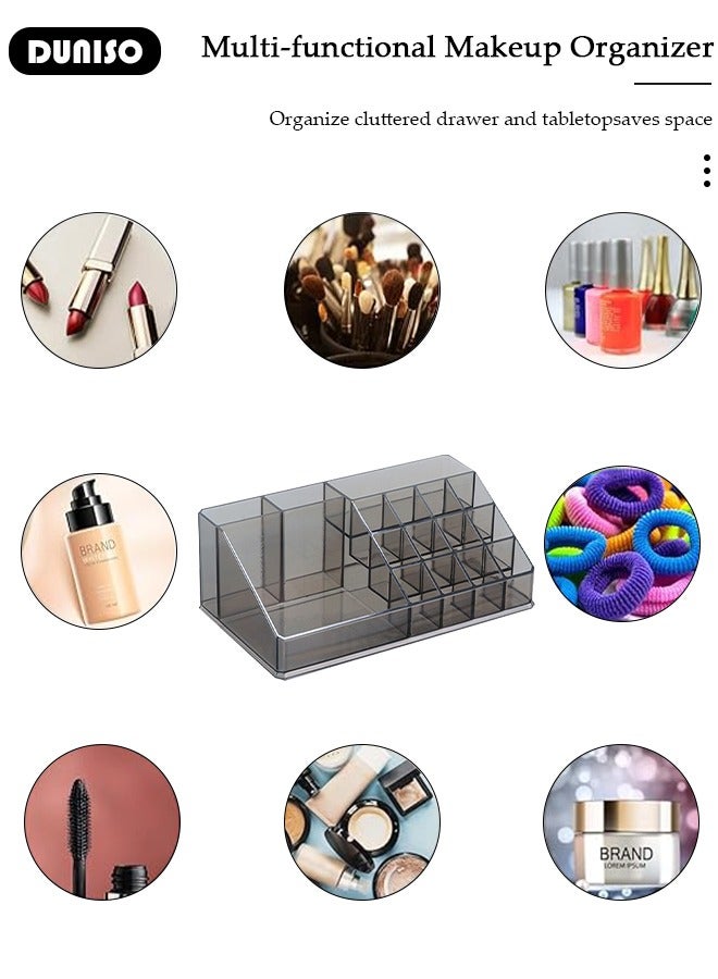 DUNISO Clear Acrylic Makeup Organizer, Makeup Cosmetic Acrylic Organizer Display Cosmetic Storage for Cosmetics, Makeup Brushes, Lipsticks - Image 3