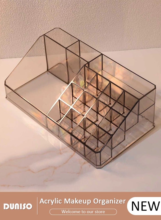 DUNISO Clear Acrylic Makeup Organizer, Makeup Cosmetic Acrylic Organizer Display Cosmetic Storage for Cosmetics, Makeup Brushes, Lipsticks - Image 1