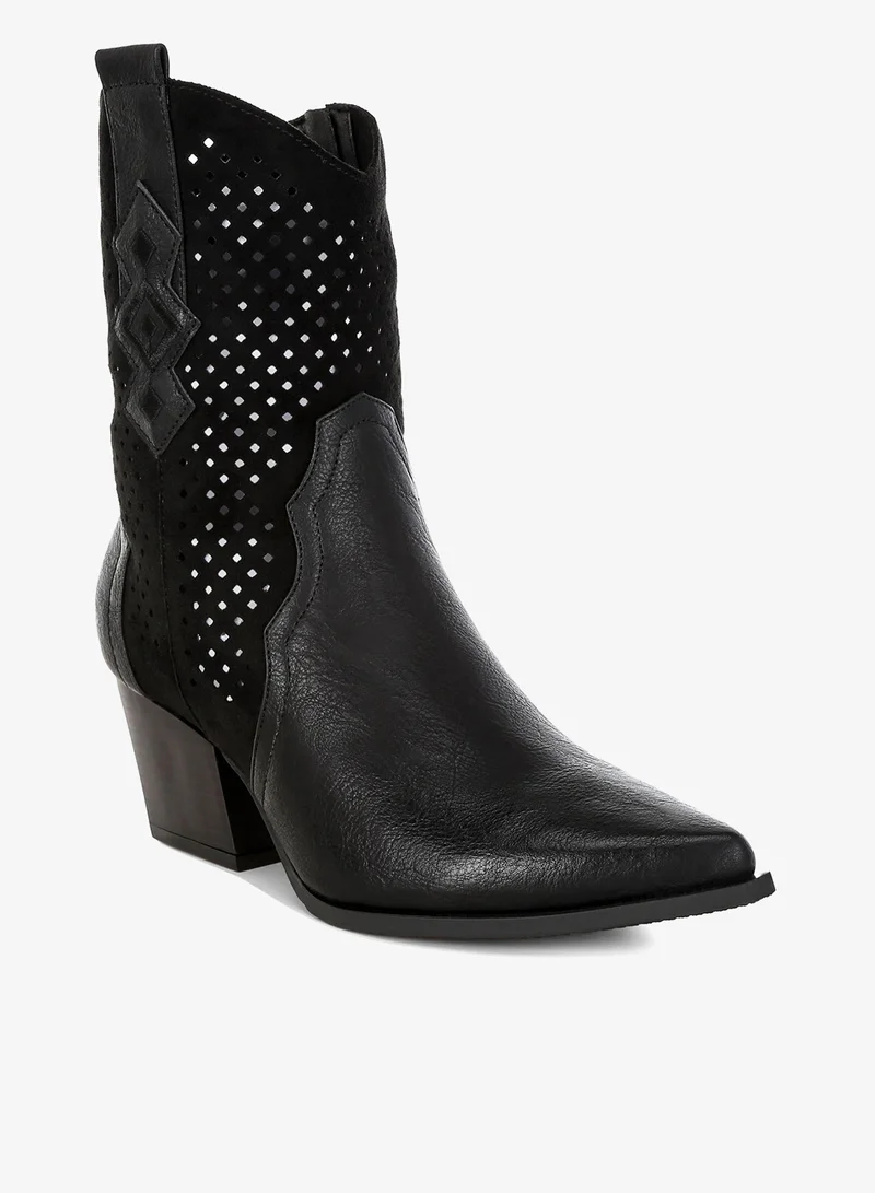 London Rag London Rag Women's Woven Cowboy Boots in Black