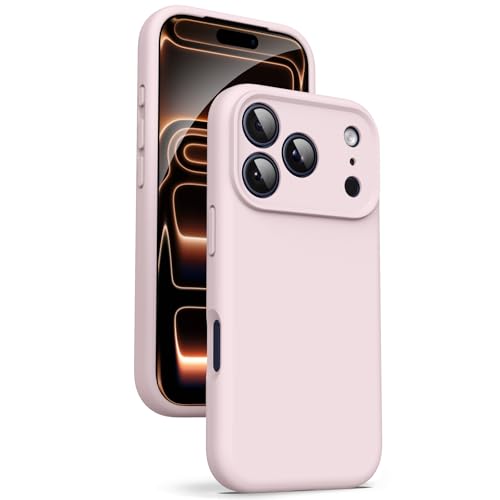 Supdeal Liquid Silicone Case for iPhone 17 Pro - [Camera All-Round Protection] [Soft Microfiber Lining Anti-Scratch] 4 Layer Full Covered Shockproof Gel Rubber Phone Case Cover, 6.3", Pink - Image 1