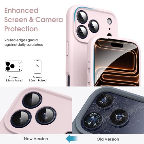 Supdeal Liquid Silicone Case for iPhone 17 Pro - [Camera All-Round Protection] [Soft Microfiber Lining Anti-Scratch] 4 Layer Full Covered Shockproof Gel Rubber Phone Case Cover, 6.3", Pink - Image 2