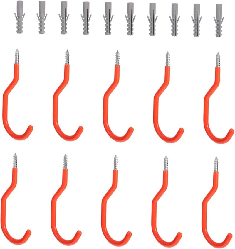 Heavy Duty Bike Wall Hangers 10 Pack with Expansion Screws for Garage Storage - Image 2