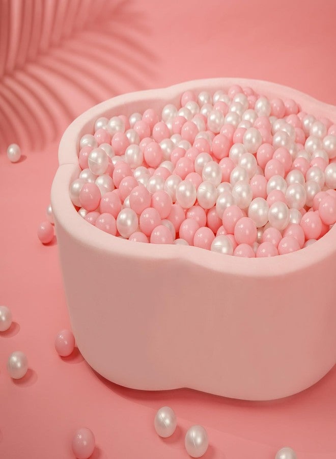 Heopeis Ball Pit Balls Crawl Balls Crush Proof Plastic Ball for Infant Ball Pit Children's Toy Balls Pearl Ocean Balls, 2.2inches,100Pcs (Pink/Pearl White) - Image 2