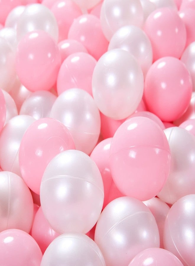 Heopeis Ball Pit Balls Crawl Balls Crush Proof Plastic Ball for Infant Ball Pit Children's Toy Balls Pearl Ocean Balls, 2.2inches,100Pcs (Pink/Pearl White) - Image 3