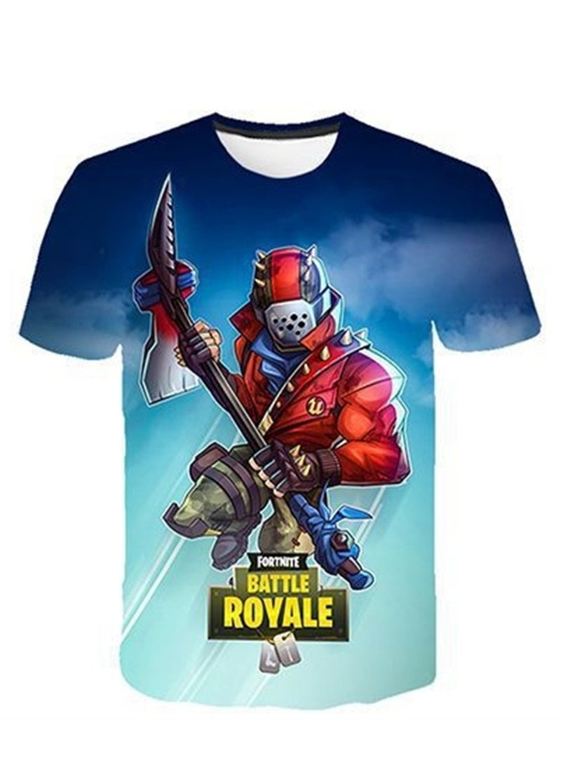 مجموعة Game Fortnite مجموعة شورت تي شيرت للأطفال بطباعة رقمية ثلاثية الأبعاد قابلة للتنفس - Image 2