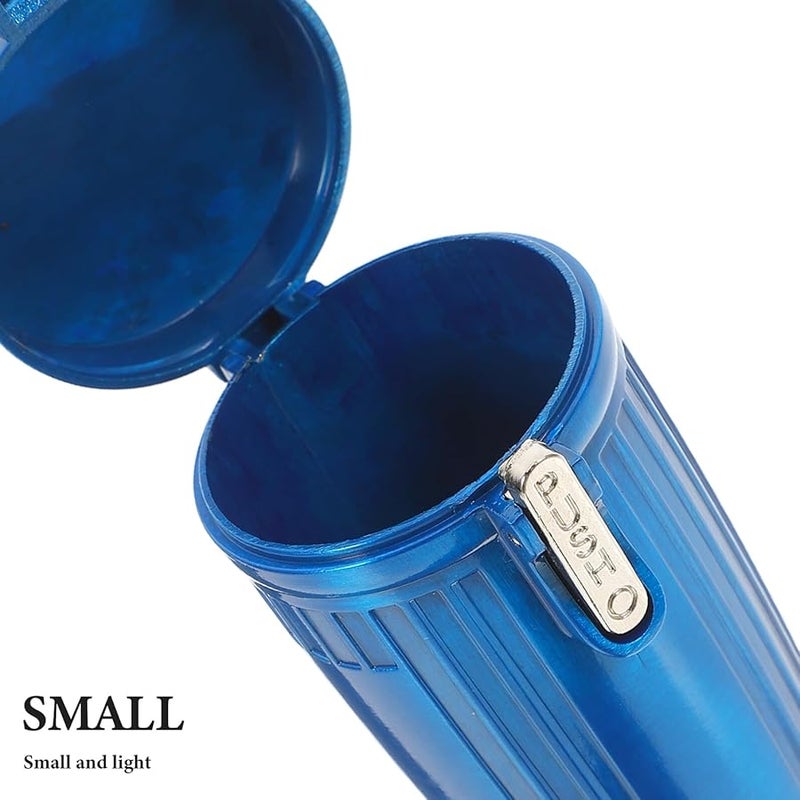 Portable Mini Travel Ashtray with Lid Windproof Odor Containment for Outdoor Car Use Blue - Image 4