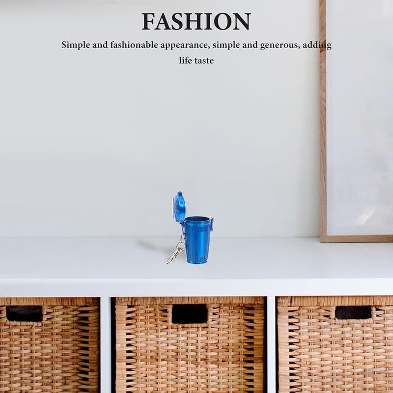 Portable Mini Travel Ashtray with Lid Windproof Odor Containment for Outdoor Car Use Blue - Image 5