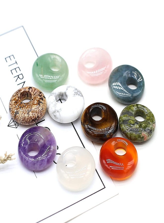 Zotoone Wholesale10PC Amethyst Rose Quartz Agate Natural Stone Big Hole Bead Pendant For Jewelry MakingDIY Necklace Accessory Gift Party - Image 3