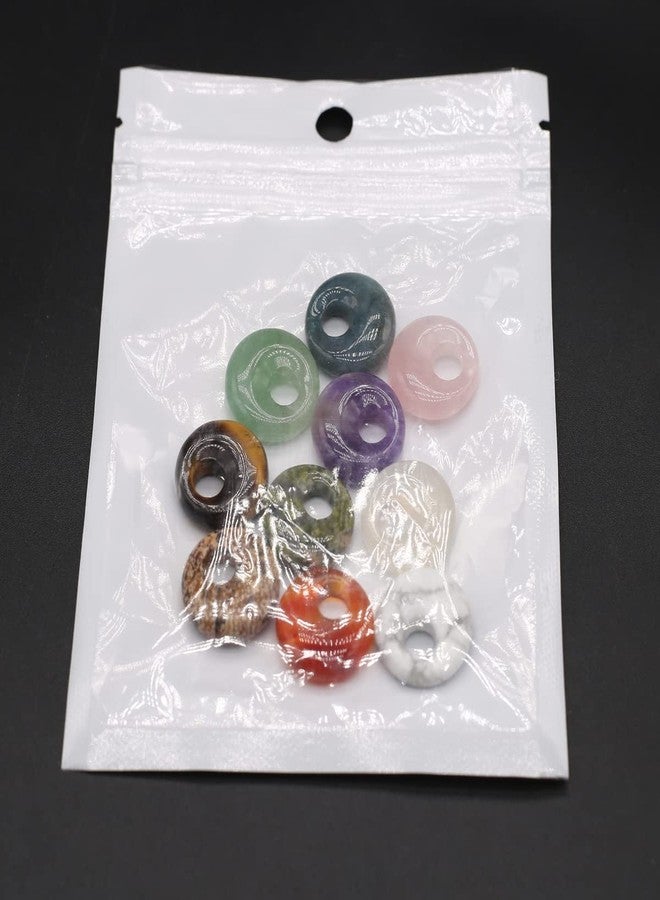 Zotoone Wholesale10PC Amethyst Rose Quartz Agate Natural Stone Big Hole Bead Pendant For Jewelry MakingDIY Necklace Accessory Gift Party - Image 5