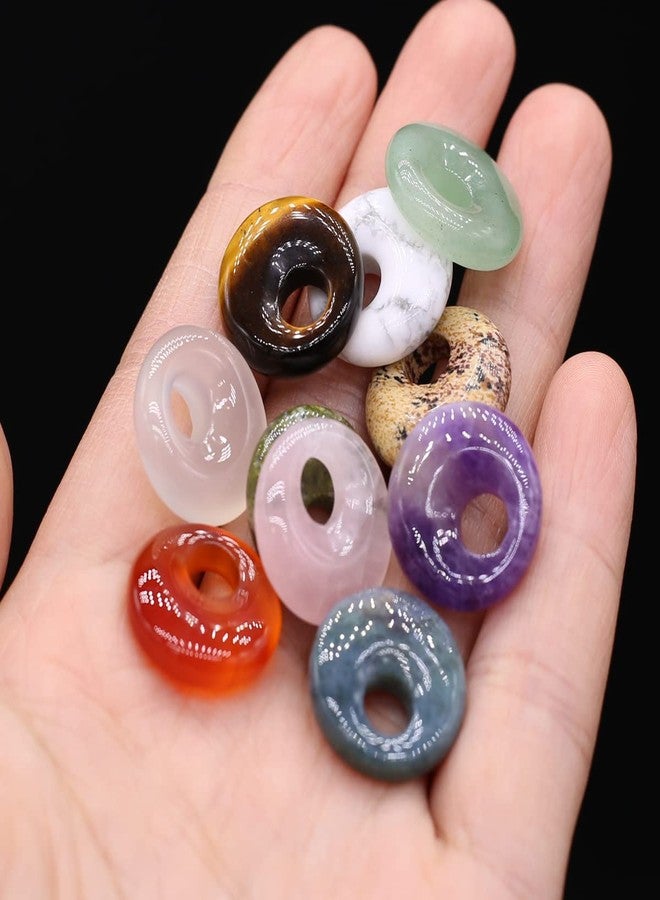 Zotoone Wholesale10PC Amethyst Rose Quartz Agate Natural Stone Big Hole Bead Pendant For Jewelry MakingDIY Necklace Accessory Gift Party - Image 2