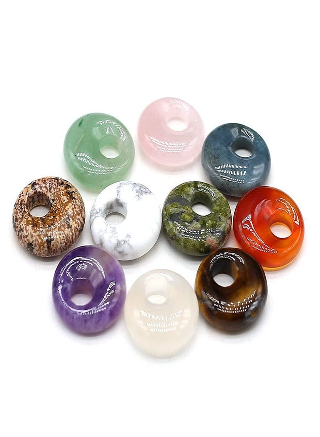 Zotoone Wholesale10PC Amethyst Rose Quartz Agate Natural Stone Big Hole Bead Pendant For Jewelry MakingDIY Necklace Accessory Gift Party - Image 1