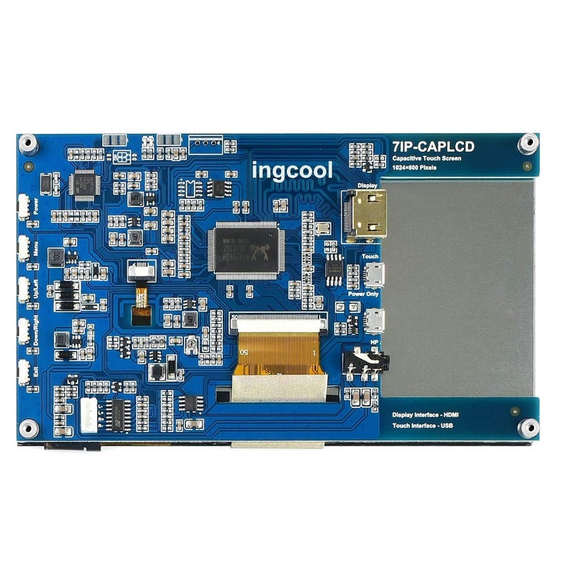 Ingcool Ingcool 7 inch HDMI LCD 1024x600 Resolution Capacitive Touch Screen IPS Display Module Compatible with Raspberry Pi 4 3 2 1 B B+ A+,Jetson Nano,Support Software Resolution (up to 1920×1080)  - Image 2