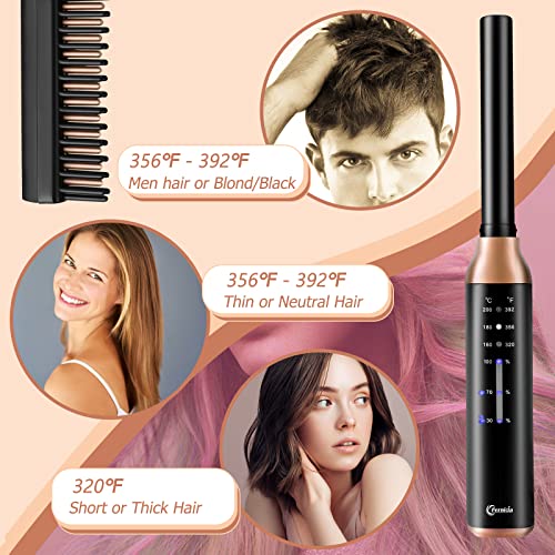 FERNIDA Cordless Hair Straightener Brush, Rechargeable Portable Heated Comb Mini Straightening Brush for Women and Mens Beard Home Travel Lightweight Carry-Along Hot Comb - Image 5