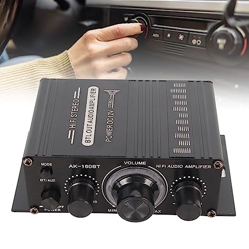 Bewinner Power Amplifier, AK-160BT Bluetooth 5.0 Stereo Audio, 2 Channel Amplifier Receiver 20W x 2, 12V Mini Home Power Amplifier Universal for Car Home Bar Party - Image 5