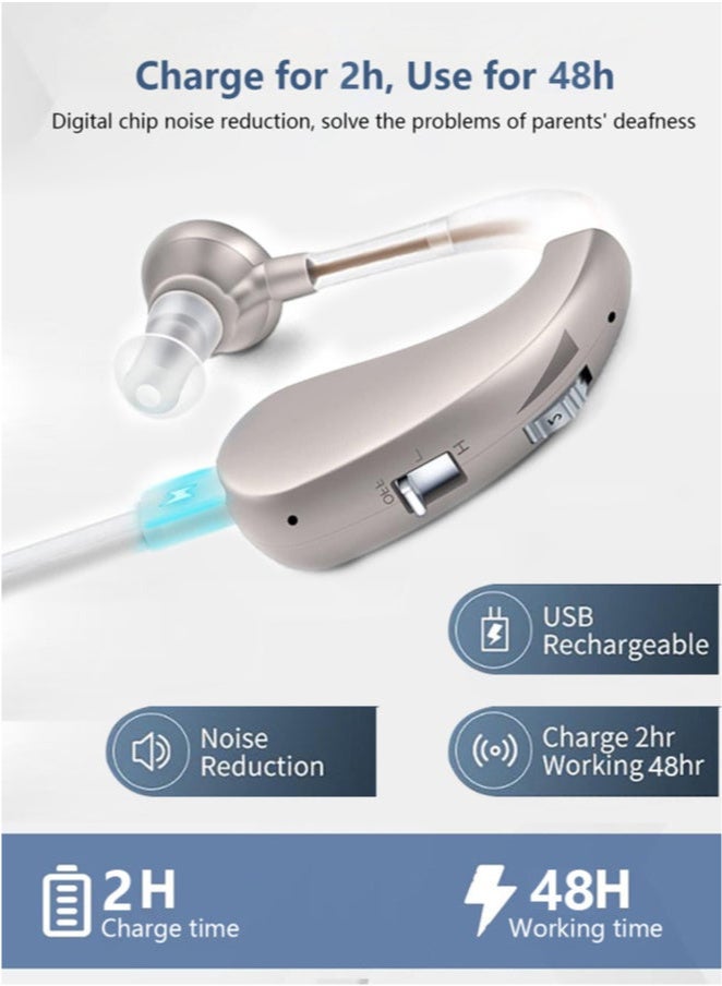 Hearing Aid, Rechargeable Hearing Aids for Hearing Loss, Noise Cancelling and Volume Control - Image 5