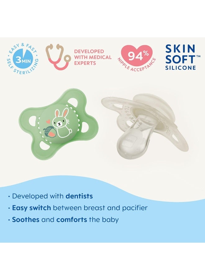 MAM Day & Night Pacifiers, Glow in The Dark Pacifier for Breastfed Babies, 0-6 Months, Unisex - Image 2