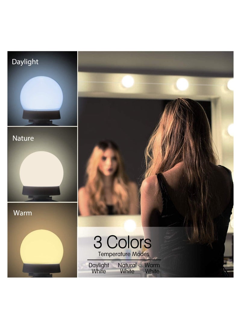ELTRAZONE Hollywood Style LED Vanity Mirror Lights Kit with 10 Dimmable Light Bulbs For Makeup Dressing Table and Power Supply Plug in Lighting Fixture strip - Image 2