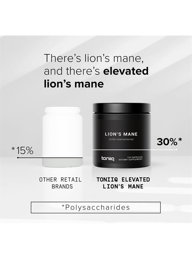 Toniiq مكمل غذائي مركز للغاية من Lions Mane، 120 كبسولة  - Image 3