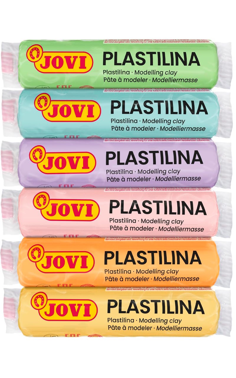 JOVI New Jovi Plastilina Reusable and Non-Drying Modeling Clay; Pastel Colors, 0.50 Oz. Bars, Set of 6, Perfect for Arts and Crafts Projects - Image 2