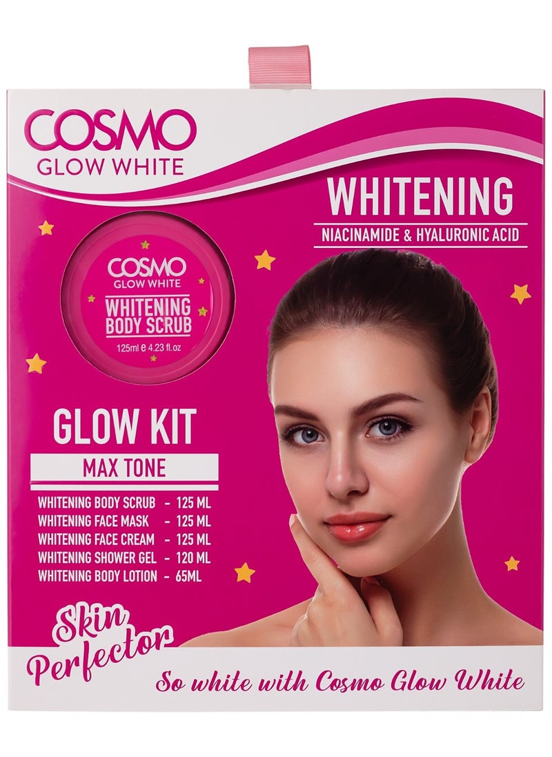 COSMO A Whitening Kit Consisting Of 5 Skin And Body Care Products With Niacinamide And Hyaluronic Acid  - Image 1