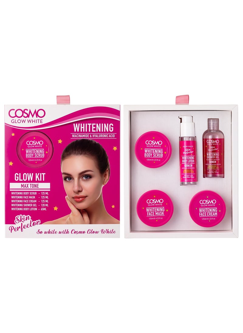 COSMO A Whitening Kit Consisting Of 5 Skin And Body Care Products With Niacinamide And Hyaluronic Acid  - Image 3