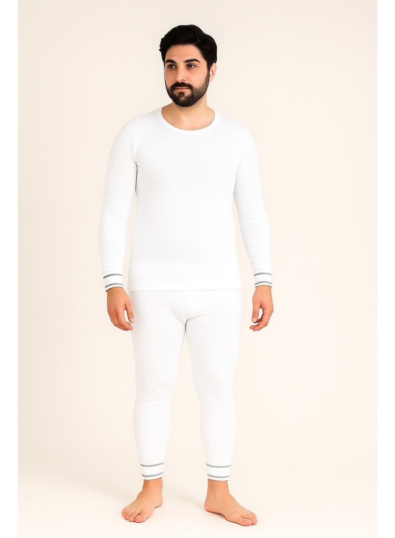 Unisex Thermal Underwear Set, Long Sleeve Top and Bottom, Winter Base Layer Sleepwear - Image 1