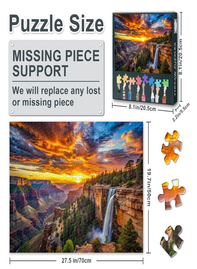 Rebotipy 1000 Piece Puzzle for Adults Canyon Grand Canyon Sunset Adult Puzzle Funny Challenging Puzzles Gifts for Family and Friends Finished Size is 20X27 INCH - Image 3