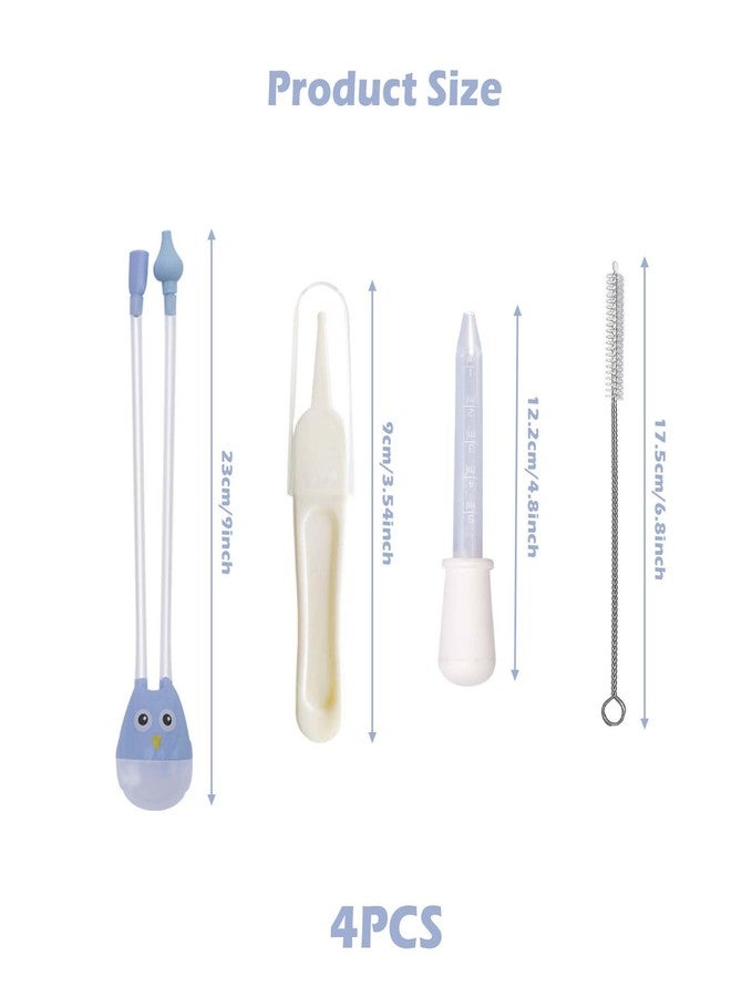 Aeenioy 4 PCS Baby Nasal Aspirator Mucus Sucker, 4-in-1 Nose Cleaner for Newborn, Safe and Gentle Baby Congestion Remover with Nasal Aspirator, Nose Cleaner, Ear Cleaner and Medicine Dropper, Travel Friendly - Image 2