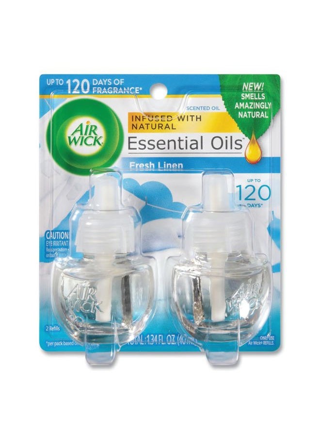 Air Wick - Plug in Scented Oil Refill, 2 ct, Fresh Linen, Air Freshener, Essential Oils - Image 1