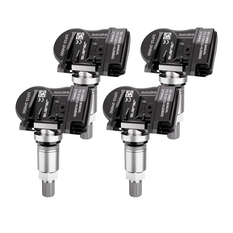Jsueng 4Pack Tire Pressure Monitoring System Sensors fit for Hyundai Sonata Santa Fe Accent Kia Optima Soul Forte 315MHz TPMS Sensor Replaces 529332L500 529332M000 529332M550 529333N000
