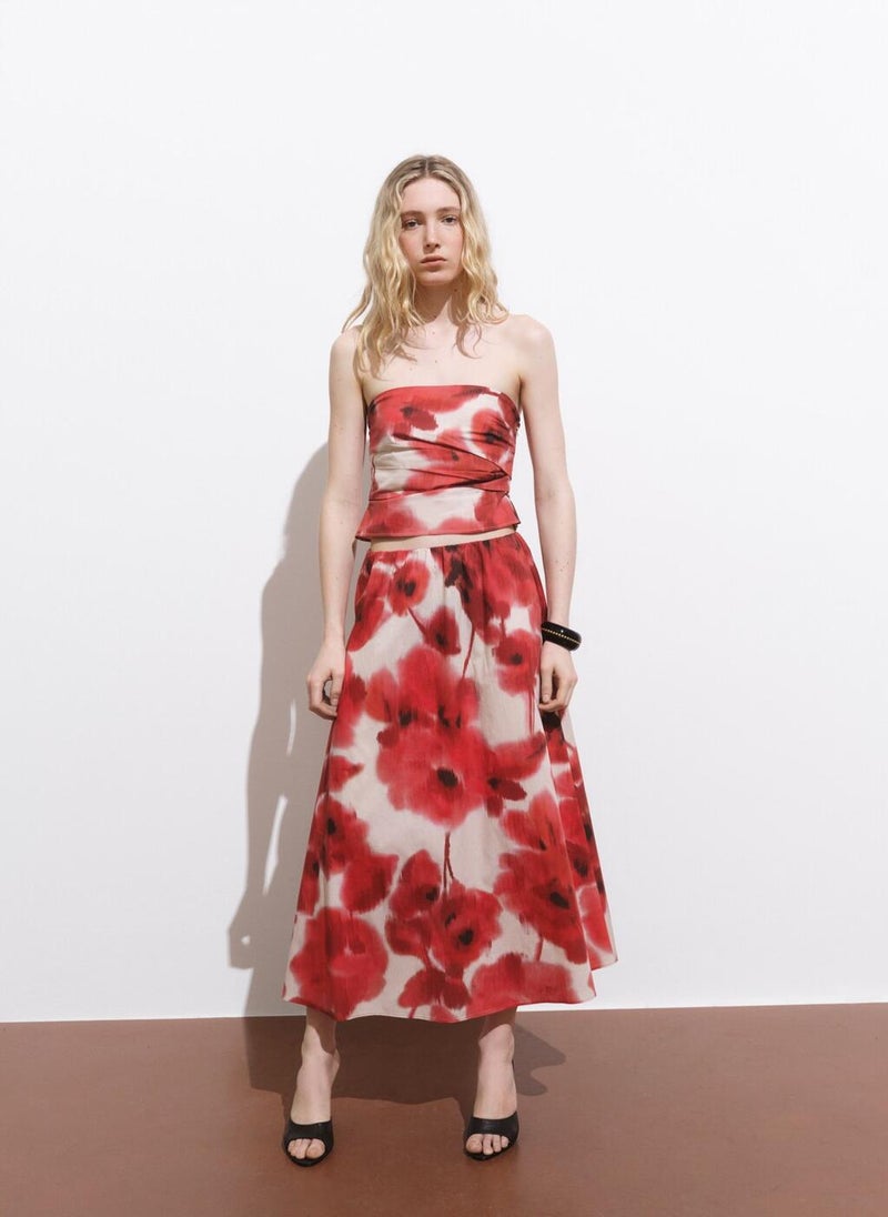MANGO Floral Bandeau Top  - Image 4