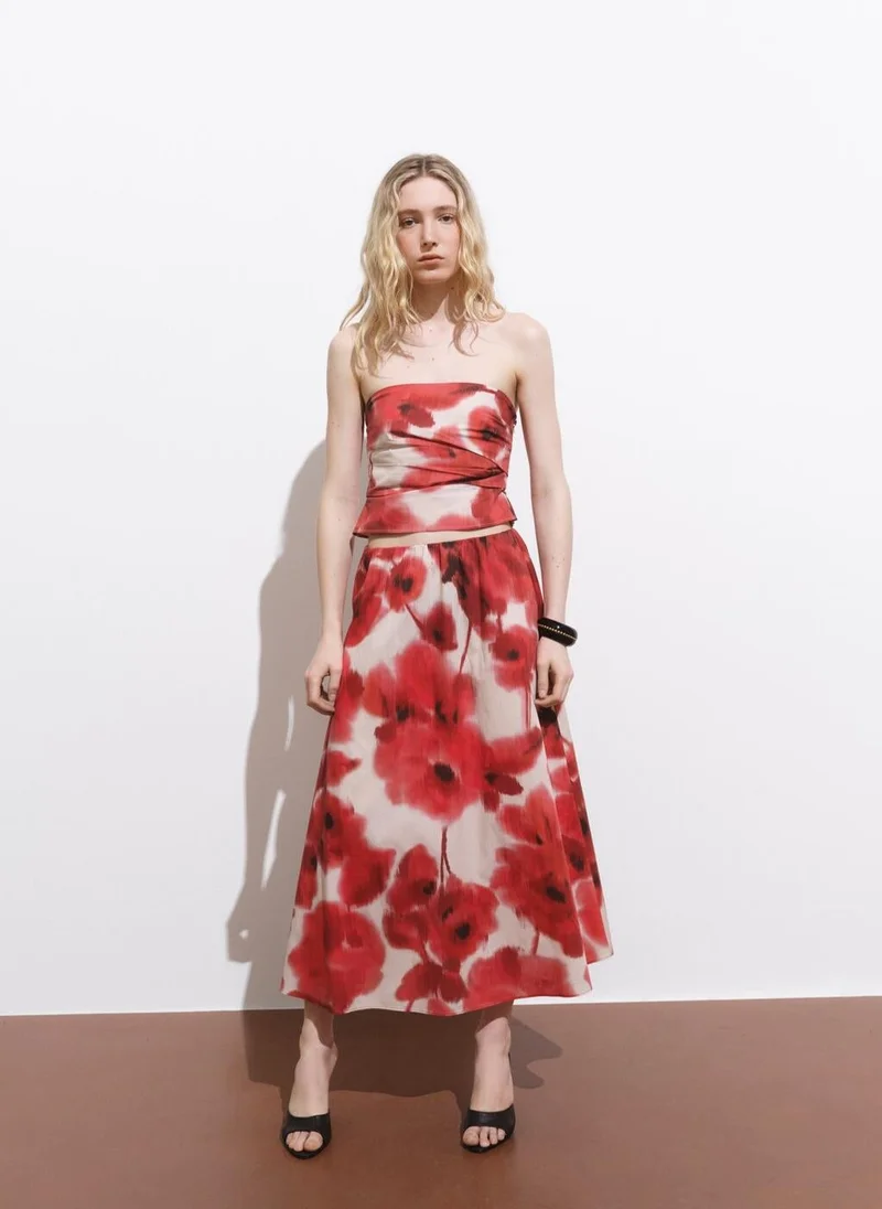 MANGO  Floral Bandeau Top for Women | Best Price UAE