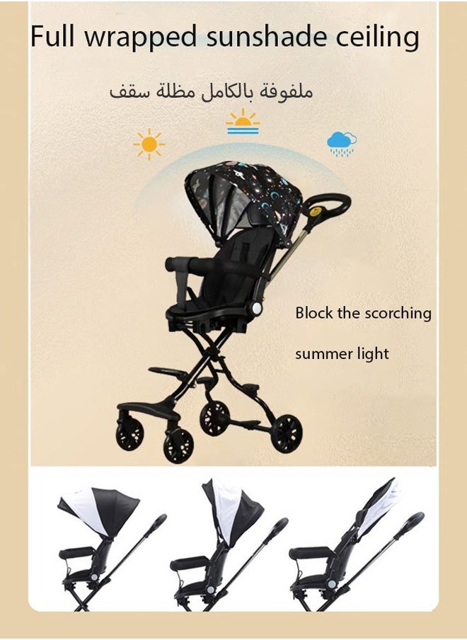 Aissiora Baby Stroller Lightweight Baby Stroller Foldable Travel Pram  Adjustable Seat Easy One-Hand Folding With sunshade Suitable for infants aged 0-3 years old  - Image 4